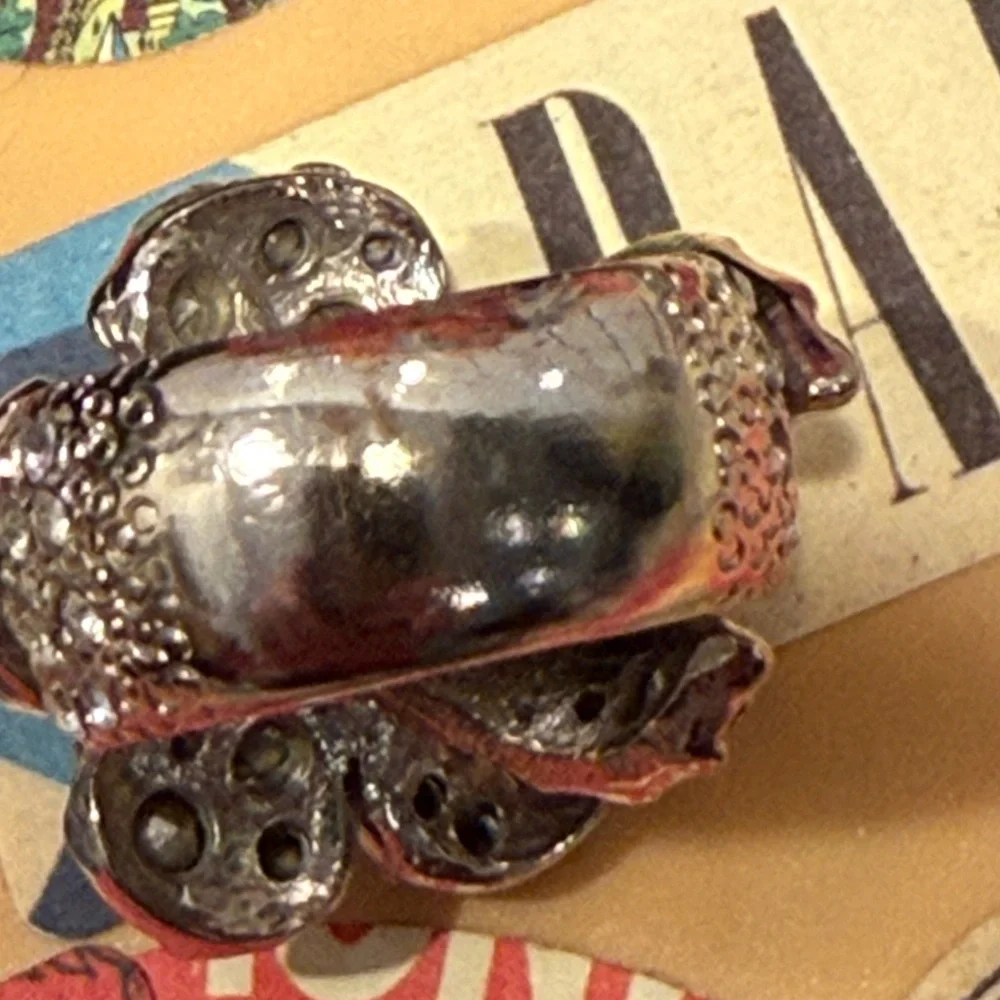 Genuine Chanel Floral Crystal Ring - Picture 8 of 10